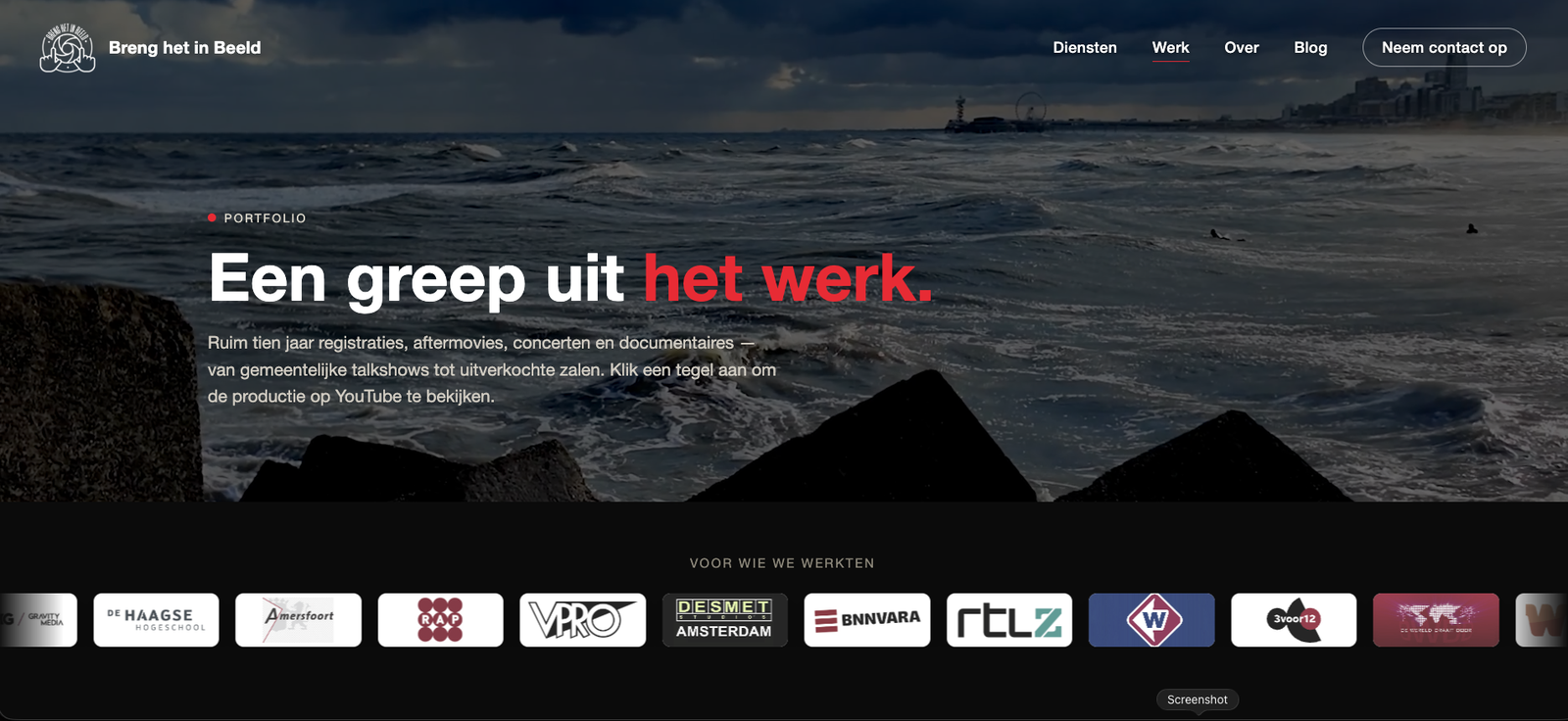 Eerdere versie van de portfoliopagina van Breng het in Beeld